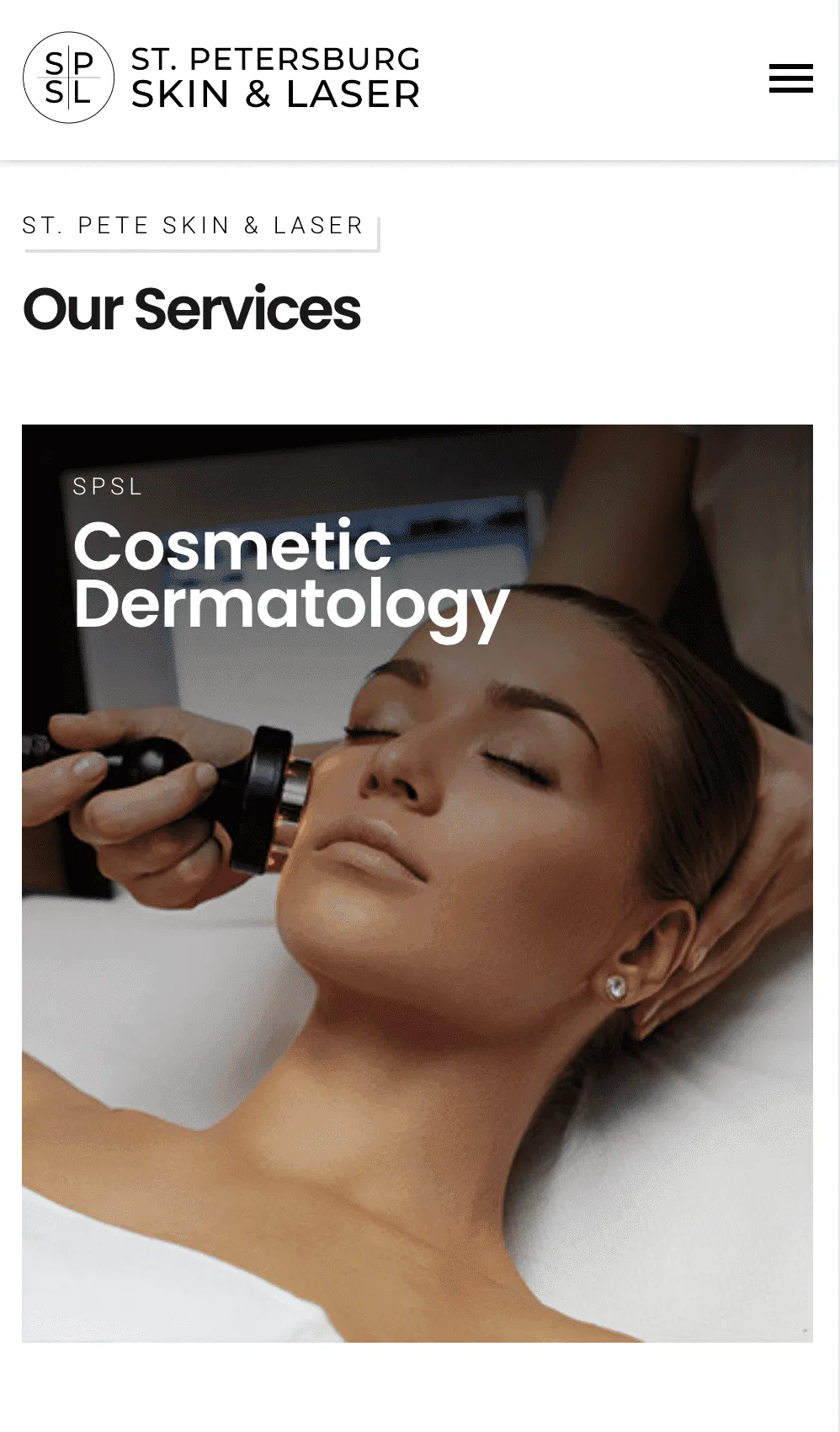 St. Petersburg Skin & Laser Website - Mobile Version